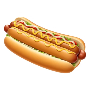 Hot dog with long white onions and spicy mustard on top sticker