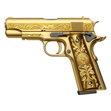 Gold colt 1911 pistol sticker