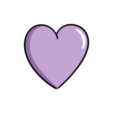 a violet purple heart, hand drawn doodle style sticker