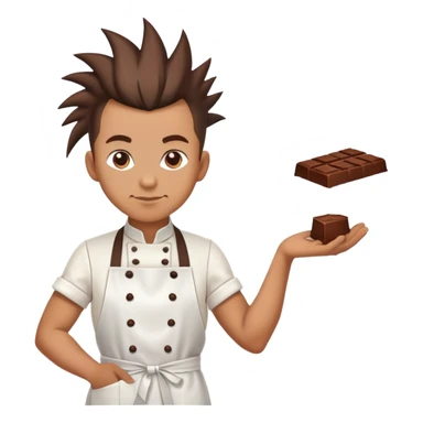 ￼A chocolatier with a Mohawk sticker