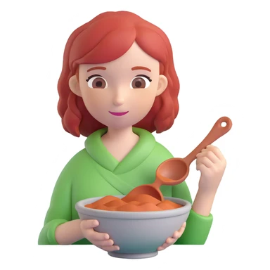 girl with shoulder-length red hair making a bowl with clay sticker