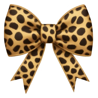 Leopard print bow sticker