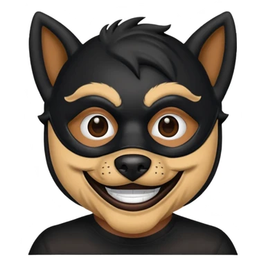 Black dog man sticker