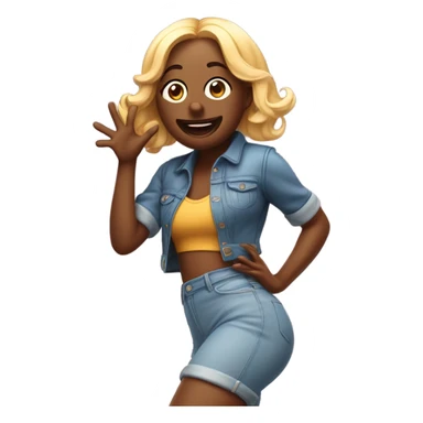 Blowing a kiss and twerking sticker