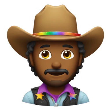 Cowboy with a rainbow sticker