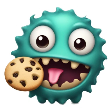 A cute monster eating a cookie sticker