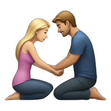 Woman on knees facing man sticker