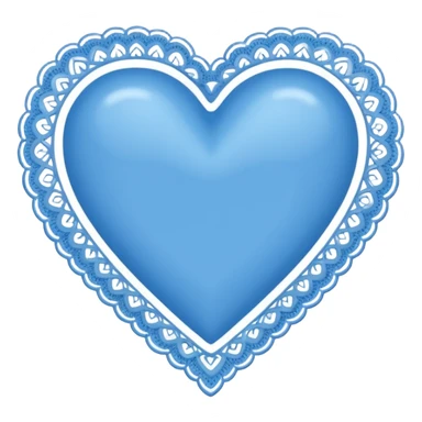 blue heart with a lace border sticker