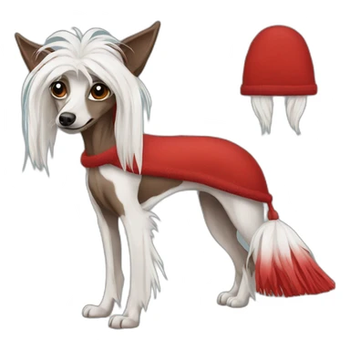 Chinese Crested red winter hat sticker