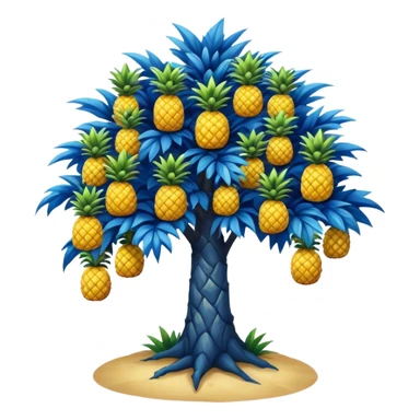 Blue tree with pineapples sticker