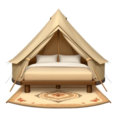 luxury glamping bell tent with plush bedding inside sticker