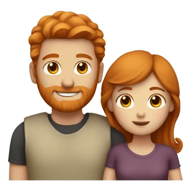 A man with ginger hair cuddling with a girl who has brown hair sticker