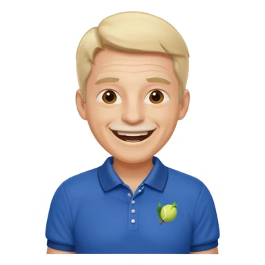 Profesor de tenis riendose sticker