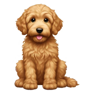 golden doodle puppy on a yoga mat sticker
