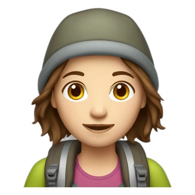 famale Backpacker with Brown hair sticker