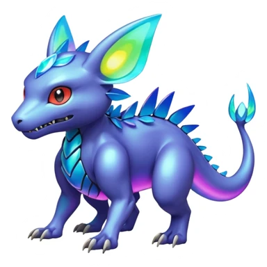  colorful modern Fakémon-Pokémon-Digimon-Vernid-creature (full body) sticker