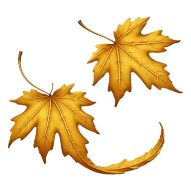 Falling golden 2 leaves sticker