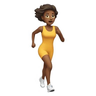 African American woman unhappy running to the left sticker