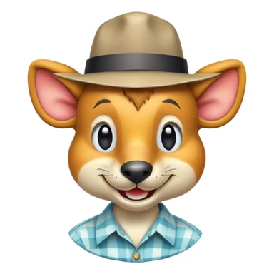 retro 1950s anthropomorphised animal head sticker