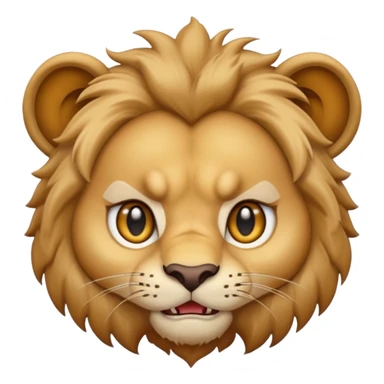 Cute small funny angry face lion sticker
