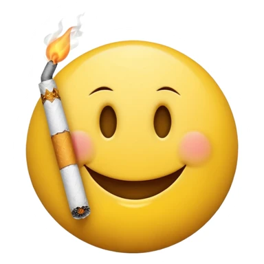 Smiley face with a cigarette  sticker