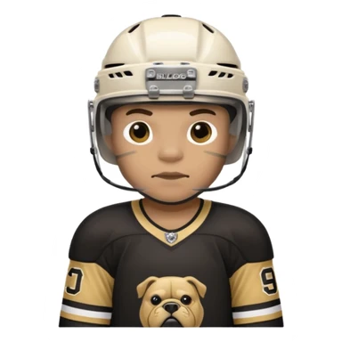 Hockey player in Black and Gold Bulldogs Jersey sticker