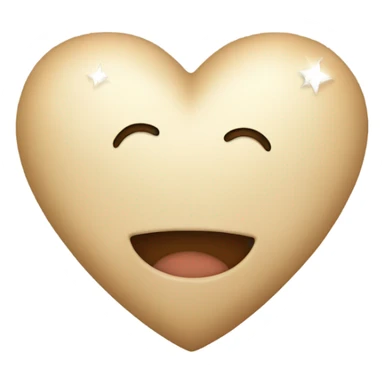 Corazón beige con brillos sticker