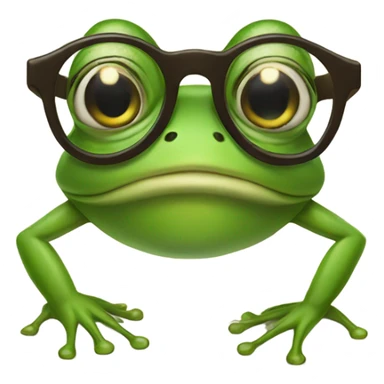 Frog with glasses sticker