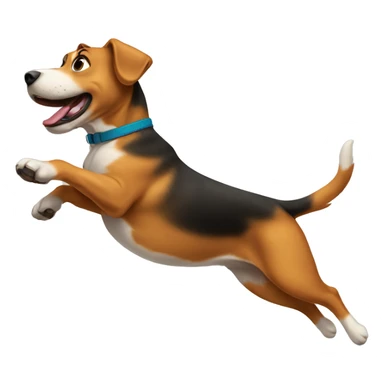 Dog jumping sticker