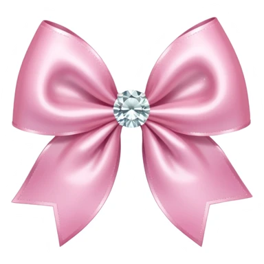 light pink sparkling bow with diamonds sticker