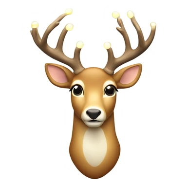 Deer with 8 warm white lights on antlers  sticker