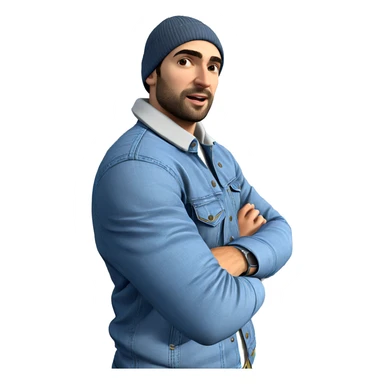 casual guy by the ocean sticker