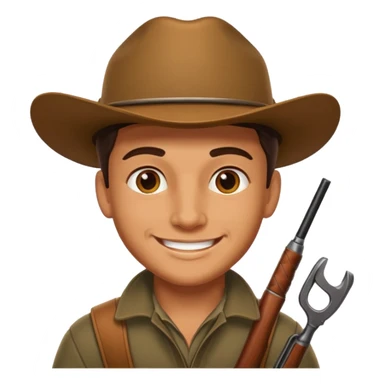man hunter, smiling, minimal background sticker
