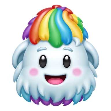 rainbow inflatable bouncy yeti poop head sticker