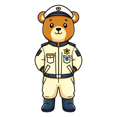 Commercial airplane with a cute bear as pilot sticker