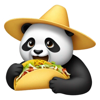 panda eating taco  sticker