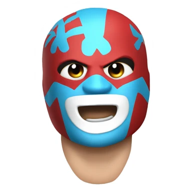 Red and powder blue lucha libre wrestler sticker