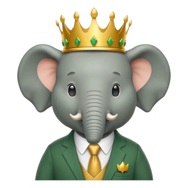Babar the elephant cartoon character with crown and green suit sticker