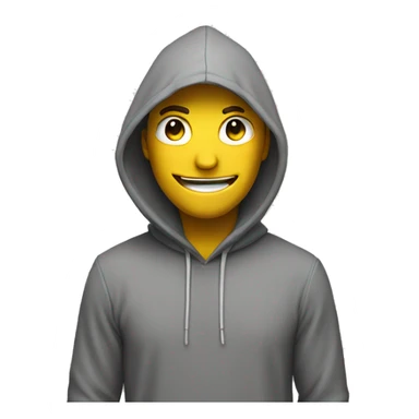 Guy wearing hood with dollar sign eyes smiling  sticker
