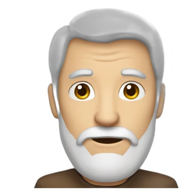 Grey bearded old man with Brown hair sticker
