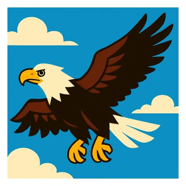 an American bald eagle soaring, vibrant colors sticker
