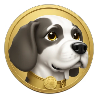 dog gold coin  sticker
