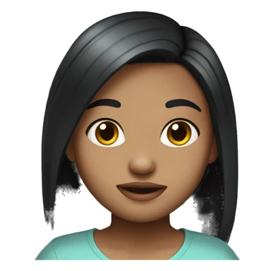 Just a cute looking girl with black a hair and fair skin sticker