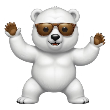 Polar bear at the club sticker