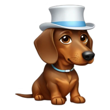 Dachshund brown, doctor hat sticker
