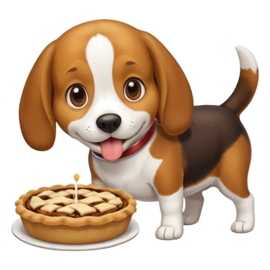 beagle eating a pie sticker