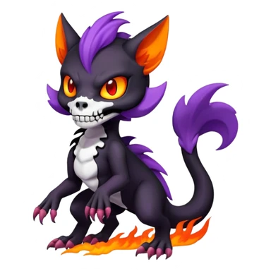 Salandit-Noibat-Litten-Hybrid with a white skull-face (Full body) sticker