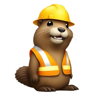 Beaver with a construction hat sticker