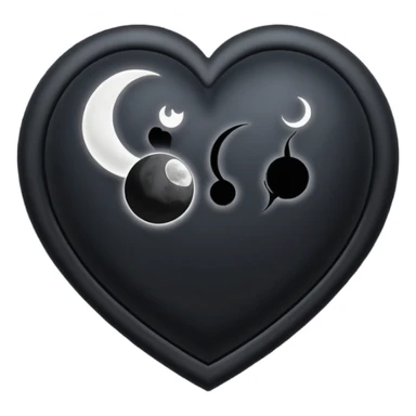 goth heart with a dark moon phase sticker