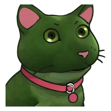 Gray tabby with pink nose and geeen eyes sticker